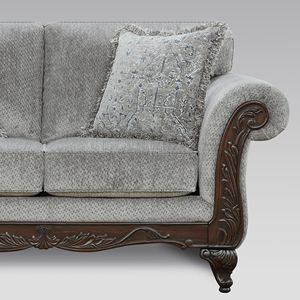Hernen struttura in legno intagliato Loveseat per soggiorno elegante Design artigianale - Product Image 5