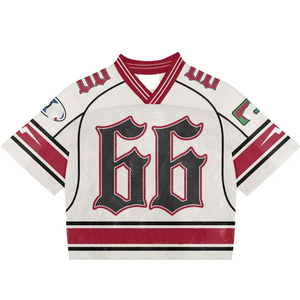 Ropa Deportiva Unisex, Jersey de Fútbol Americano con Cuello en V y Manga Corta, Transpirable, 100% Poliéster, Impresión Sublimada con Nombre del Equipo, para Adultos - Product Image 4
