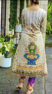FATEMA FASHION présente un nouveau salwar kameez prêt-à-porter pour femmes, design fantaisie, imprimé en relief, coupe trapèze, dupatta en soie chinon pure - Product Image 3