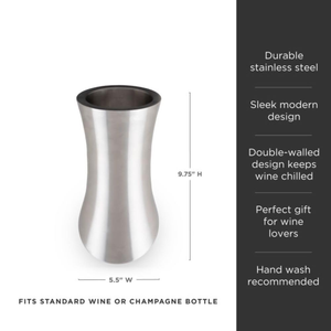 Seau à glace isotherme en acier inoxydable à double paroi, design classique, pour bar et usage domestique, argenté moderne - Product Image 4