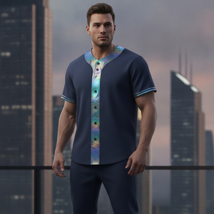 Camiseta de béisbol de diseño personalizado OEM, uniforme de softbol a rayas con botones, fabricante de ropa deportiva transpirable al por mayor - Product Image 5