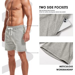 Pantalones Cortos Deportivos Ligeros para Hombre, de Lona, Cómodos, con Cintura Elástica, Diseño Bordado, Patrón Sólido, Transpirables - Product Image 3