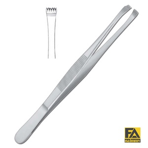 Pinces à tissus Najmmy Lerche 5x6 dents, instrument chirurgical pour chirurgie générale, certifié CE Classe I, manuel - Product Image 1