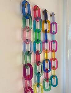 Chaînes en résine translucide multicolores pour décoration murale intérieure, ornement suspendu décoratif, accessoires DIY pour l'esthétique de la pièce - Product Image 6