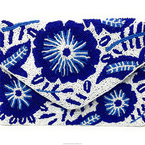 Multicolor Geometric Embroidery Evening Stylish Beaded <b>Wedding</b> Bridal Designer Custom Luxury Fashion <b>Clutch</b> Fold Chain Strap - Product Image 3