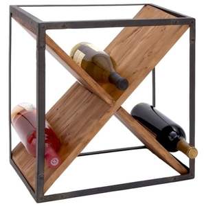 Porte-vin en bois moderne avec design diamant, support de comptoir pour 8 bouteilles, étagère à vin pliable en bois, présentoir décoratif pour cave à vin - Product Image 6