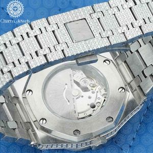 Montre de luxe pour femme Charm Jewels en acier inoxydable, boîtier polygonal, mouvement mécanique, cadran en cristal saphir, lunette sertie de diamants, fermoir pliant - Product Image 5