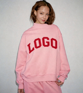 เสื้อสเวตเชิ้ตคอเต่าโอเวอร์ไซส์สำหรับผู้หญิง พิมพ์ลายโลโก้แบบพัฟ ผ้าฝ้ายถัก แขนยาว ระบายอากาศได้ดี เหมาะสำหรับฤดูใบไม้ร่วง ดีไซน์ตัวอักษรด้านหน้า - Product Image 5