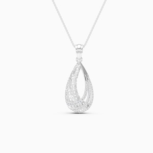 Impresionante colgante de doble acabado con diamante cultivado en laboratorio de 0.365 quilates en oro amarillo, blanco y rosa de 9 quilates. - Product Image 2