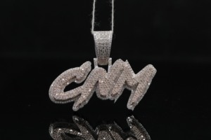 Ensemble Pendentif et Chaîne Personnalisé Hip Hop Bling Moissanite Quartz Acier Inoxydable Boîtier Octogonal Bracelet 20mm Cadran Chiffres Romains - Product Image 3