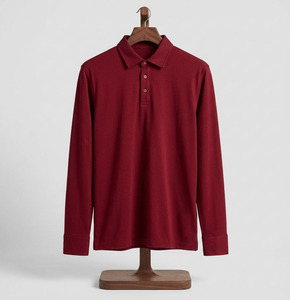 Camisas Polo Personalizadas OEM de Alta Calidad, Color Sólido, Mezcla de Algodón y Poliéster, Formales para Negocios, Manga Larga, Transpirables y Ecológicas para Hombre - Product Image 5