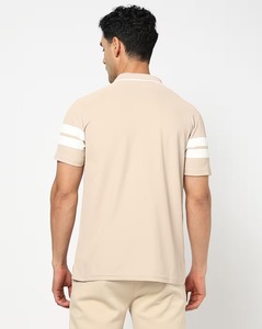 Polo homme de haute qualité avec logo personnalisé, t-shirt à manches longues infroissable en tissu floral tissé, fourniture ODM - Product Image 3