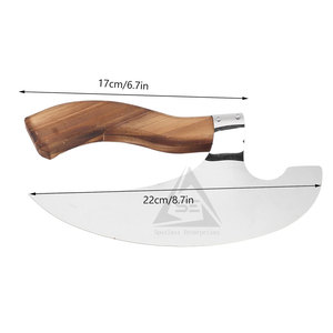 Private Label Best Selling Professional Pizza Cutting <b>Axe</b> <b>Wood</b> Stainless Steel Blade Customizable High Quality Latest Design - Product Image 4