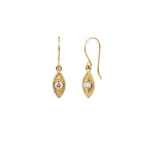 Pendientes de Oro de 14K con Diamantes Cultivados en Laboratorio, Diseño de Ojo, Colgantes de Doble Cara para Mujer, Joyería Fina Elegante, Regalo para Fiesta - Product Image 1