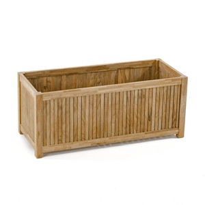 Jardinière en bambou et teck artisanale en gros |   Pot de jardin en bois naturel - Product Image 1