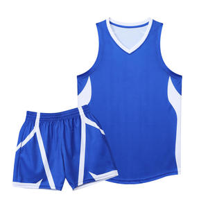 Conjunto de Uniforme de Baloncesto Sublimado Ecológico Personalizado, Blanco y Azul, Cuello en V, Sin Mangas, Secado Rápido, Transpirable, Unisex para Adultos - Product Image 5