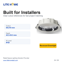 LiteHome Stellar SMD LED Downlight 12W-45W Spot encastré au plafond 2700K IP44 Aluminium Angle de faisceau 60° pour magasin de détail