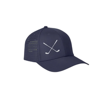 Casquette de golf unisexe légère à 6 panneaux en toile pour le sport Casquette de golf avec logo personnalisé Trous découpés au laser Performance de cyclisme à la mode sur la plage