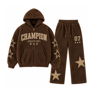 Custom Logo Distressed Ripped Hoodie Sweatpants Set Men Streetwear <b>Vintage</b> Wash Heavyweight Cotton Fleece <b>Tracksuit</b> - Product Image 5