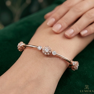 สร้อยข้อมือกำไลข้อมือเพชรสีทองสำหรับผู้หญิงเครื่องประดับหรูหราได้รับการรับรองจากห้องปฏิบัติการที่ปลูกเพชรตัดยอดเยี่ยมมี9KT 10KT - Product Image 5
