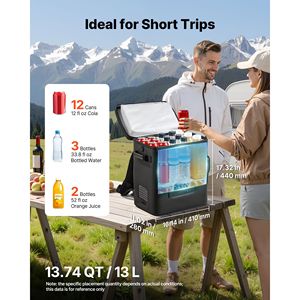 Frigorifero Portatile per Auto 12V, 13.7 QT/13L, Congelatore Elettrico a Compressore 12V/24V DC, da 21F a 50F per Uso Esterno - Product Image 2