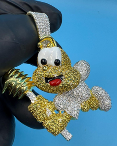 จี้การ์ตูนรูปนางฟ้าแบบกำหนดเอง แหวนมอสซาไนต์ VVS จี้รูปนางฟ้าประดับเพชร ผ่านการทดสอบเพชร จี้เงินแท้ 925 - Product Image 1