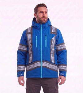 custom reflective safety <b>jacket</b> men <b>hi</b> <b>vis</b> neon yellow <b>orange</b> tape black color block workwear waterproof warm winter padded top - Product Image 6