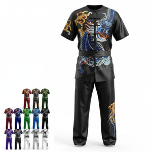 Uniforme de Artes Marciales de Kung Fu de Secado Rápido y Alta Calidad, Conjunto de Camiseta de Manga Corta y Pantalones, Uniforme de Karate Personalizado con Bordado a Mano - Product Image 1