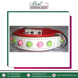 Collier de chien en cuir 100% de qualité supérieure fait à la main avec des rivets confortables colliers pour animaux de compagnie de dernière vente en vrac - Product Image 3