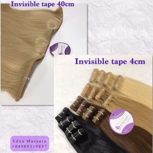 Vente en gros de ruban adhésif sans couture injecté noué à la main pour extension de cheveux humains, ruban Remy invisible, cheveux vierges directs d'usine - Product Image 2