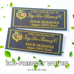 ป้ายทอแบบคอเหลี่ยมรักษ์โลกสำหรับใช้กับเสื้อผ้า ป้ายทอผ้าแบบกำหนดเองพร้อมขอบตัดด้วยเลเซอร์ พิมพ์ซิลค์สกรีน - Product Image 2