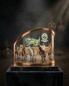 Elegant Acrylic Bronze Military Curve Award Customizable Recognition <b>Trophy</b> for Honoring Service Sacrifice-Durable Polished - Product Image 2