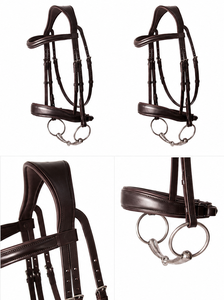 Bridon de cheval en cuir rembourré de qualité supérieure pour l'équitation professionnelle, fournisseur équestre en gros B2B de Divine International - Product Image 3