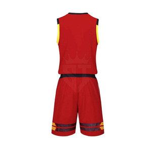 Uniforme de basket-ball pour hommes adultes de qualité supérieure, nouveau style, 100% polyester, imprimé, sangle en T, séchage rapide, respirant, sans manches, personnalisé - Product Image 2