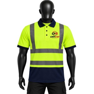 Camiseta Polo de Alta Visibilidad ORVO Sports con Detalles Reflectantes para Seguridad, Uniforme de Trabajo para Hombre, Poliéster, para Todas las Temporadas, Uso en Guardia - Product Image 5