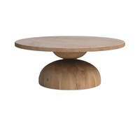 Table basse moderne arrondie en teck massif, matériau de haute qualité, couleur naturelle, pour l'intérieur/l'extérieur, meubles de salon