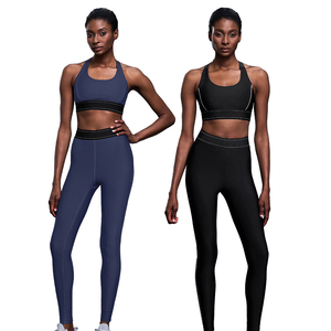 Pantalon de yoga taille haute personnalisé à compression et effet liftant, soutien-gorge de sport haute performance, ensemble de yoga couleur contrastée nude pour femme - Product Image 1
