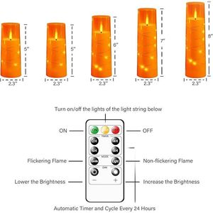 Candele LED Senza Fiamma a 5 Pezzi per un'Atmosfera Romantica, con Timer, in Acrilico Stabile, Effetto Sfarfallio per un Ambiente Accogliente - Product Image 6