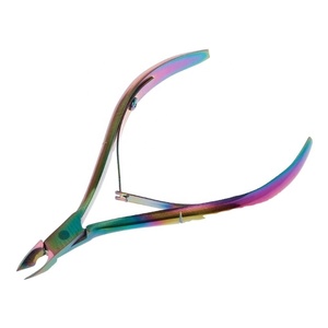 Vente en gros de pinces à cuticules de haute qualité en acier inoxydable recouvert de titane multicolore, coupe-cuticules, éliminateur de peaux mortes, manucure, pédicure - Product Image 1
