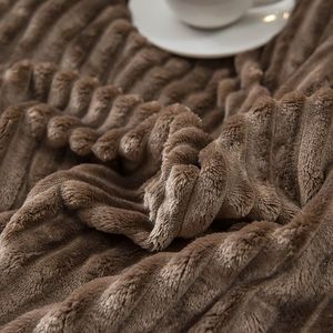 Coperta in Flanella Marrone Tinta Unita, Morbida e Leggera, 28*40 Pollici 60*80 Pollici, Stile Cartone Animato, Lavabile - Product Image 4