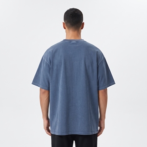 Oversized Acid Wash Long Solid 100% Cotton Streetwear Screen Printed Vintage Washed <b>Half</b> <b>Sleeve</b> O-Neck 220g Men's <b>T</b>-<b>Shirt</b> - Product Image 2