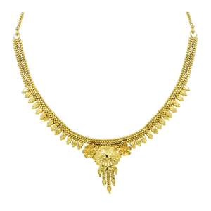 เครื่องประดับแฟชั่นขายส่งสไตล์ดูไบ ชุบทอง 14K18K24K ไมครอน สร้อยคอสั้นแบบดั้งเดิม ดีไซน์ลายดอกไม้ ชุดเครื่องประดับ - Product Image 5