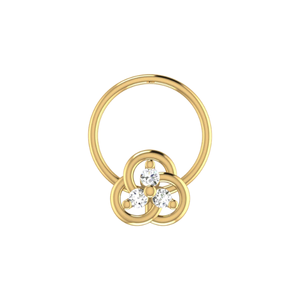 SOLITAIREKART Clou de nez en or 14K avec diamant naturel de 0,038 ct, serti en grappe, bijou de piercing raffiné - Product Image 1
