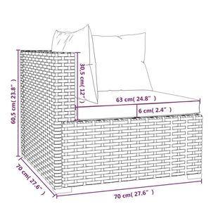 ชุดโซฟาหวายสังเคราะห์สีดำสำหรับสวน พร้อมเบาะรองนั่งสีฟ้า - Product Image 6