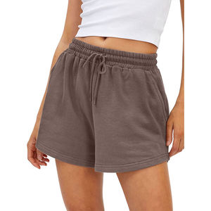 Custom LOGO 100% Cotton Fleece <b>Shorts</b> 350gsm Thick Winter <b>Women</b> Plain Casual Wear Basic Classic Design <b>Lounge</b> Wear <b>Shorts</b> - Product Image 2
