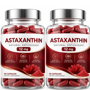 Formulation personnalisable de capsules d'astaxanthine 12 mg en boîte de 60 pour une nutrition antioxydante quotidienne et une utilisation pratique pour le bien-être - Product Image 1