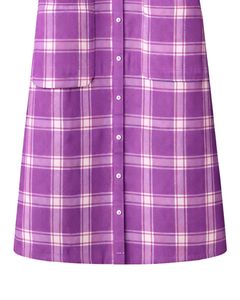 Vestido Camisero a Cuadros Morado para Mujer, Vestido Midi a Cuadros de Manga Larga con Botones y Bolsillos, Ropa Casual, Fabricante OEM Personalizado - Product Image 6