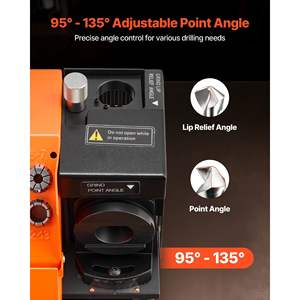 Afilador de Brocas de Alta Velocidad D0100XU4MIW, 5800 RPM, Ajustable de 3-15 mm, Ángulo de Punta de 95-135 Grados, 13 Mandriles CBN - Product Image 4