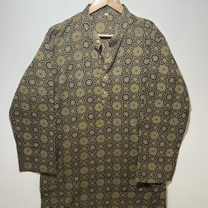 Stylish Men's Classic Cotton Long Kurta | Full Sleeve Ethnic Wear | Floral <b>Block</b> <b>Printed</b> Designer Kurta - Product Image 4