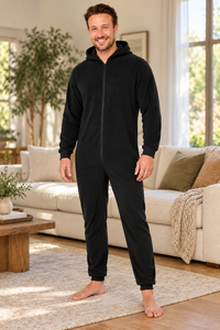 <b>Men</b> Plus Size Hoodie Onesie Sleepwear Zip Up <b>Flannel</b> <b>Pajama</b> Set Thermal Casual Loungewear Winter - Product Image 5